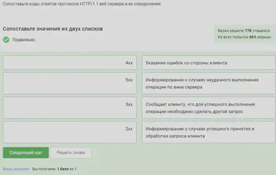 Определения кодов ответов